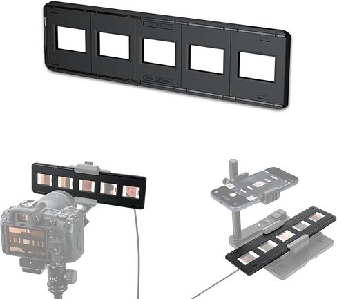 JJC Mobile Film Scanner Converts 35mm & 120 Format Film to Digital, Negative Film Digitizer with LED Backlight and Adjustable Cellphone Clamp Holder, Detachable Wireless Remote Included in Saudi Arabia