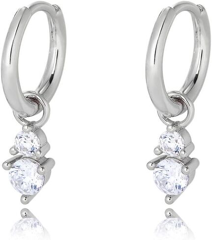 14K Gold Drop Earrings for Women,Dainty Layered Design Moissanite Huggie Hoop Earrings,Fashion Jewelry Gift for Wedding,Birthday or Special Occasions in Saudi Arabia