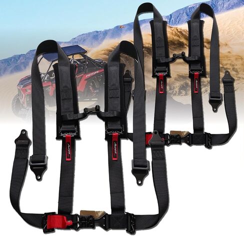 AAAA Aces Racing (PAIR) 4 Point Harness – Latch & Link Pair with Black Hardware – 2" Padded Webbing – Bolt-On or Wrap Mount – in Kuwait