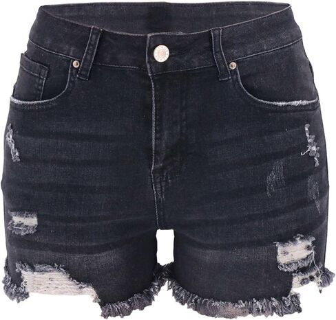 Women’s High Waisted Distressed Denim Shorts Raw Hem Casual Summer Bottoms for Daily Wear and Outdoor Activities in Saudi Arabia