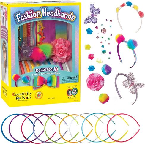 Creativity for Kids Fashion Headband Making Kit - Makes 10 DIY Headbands, Arts and Craft Kits for Ages 5-7+, Kids Activities, Birthday Gifts for Girls in Kuwait