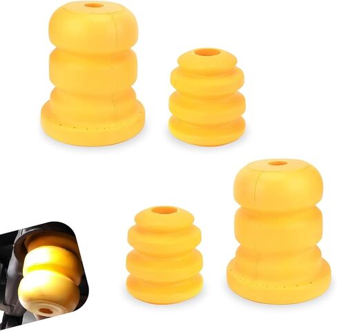 4PCS Car Front Rear Bump Stopper, Car Suspension Buffer Rubber Pad, Front/Rear Side Control Arm Bumper Bump Stop, 15153958 15039397, Compatible with Chevrolet Cadillac GMC (Yellow) in Kuwait