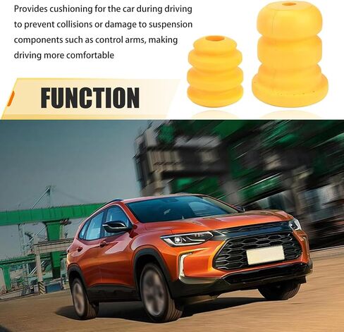 4PCS Car Front Rear Bump Stopper, Car Suspension Buffer Rubber Pad, Front/Rear Side Control Arm Bumper Bump Stop, 15153958 15039397, Compatible with Chevrolet Cadillac GMC (Yellow) in Kuwait