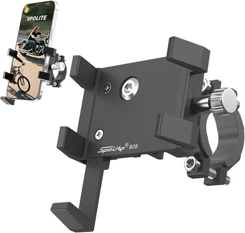Aluminum Phone Holder for Bike–Universal Bike Cell Phone Holder Fits All Phones 4-7",Waterproof & Shockproof Motorcycle Phone Mount,360° Rotation Bicycle Phone Mount for E-Bike,Scooter,ATV​​ in Saudi Arabia
