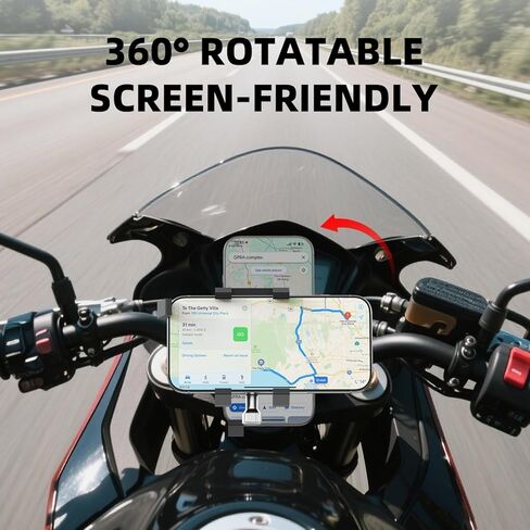 Aluminum Phone Holder for Bike–Universal Bike Cell Phone Holder Fits All Phones 4-7",Waterproof & Shockproof Motorcycle Phone Mount,360° Rotation Bicycle Phone Mount for E-Bike,Scooter,ATV​​ in Saudi Arabia