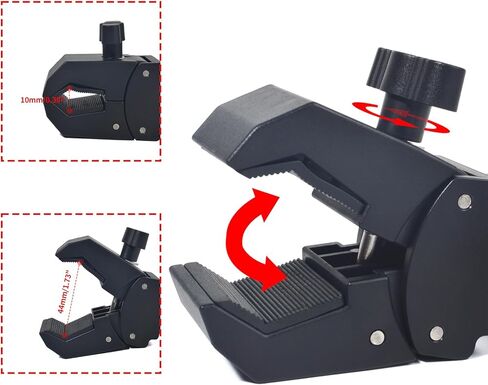 1/4"-20 Clamp Mount Base, Fit Handlebar Rail 0.39'' to 1.73'' in Diameter for Camera Mount Clamp, Crab-Shaped with 1/4"-20 Threaded Holes for Monitors, LED Lights, Photographic Accessories in Saudi Arabia