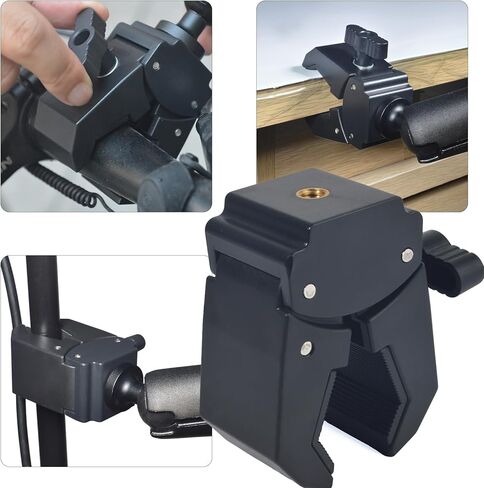 1/4"-20 Clamp Mount Base, Fit Handlebar Rail 0.39'' to 1.73'' in Diameter for Camera Mount Clamp, Crab-Shaped with 1/4"-20 Threaded Holes for Monitors, LED Lights, Photographic Accessories in Saudi Arabia
