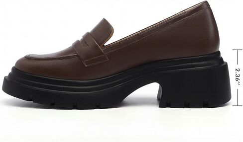 FEMSTEP Women Loafers, Platform Chunky Heeled Penny Loafers Women's Lightweight Slip On Shoes for Women Business Casual, Comfortable Work Office Dress Shoes for Womens in Saudi Arabia