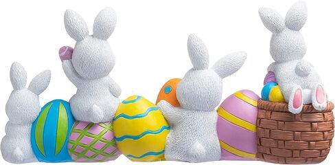 JOYIN Easter Bunny Eggs with The Word Easter Resin Centerpiece Decor 4 Rabbits Bunny & Egg Tabletop Figuring for Home and Office Decoration in Saudi Arabia