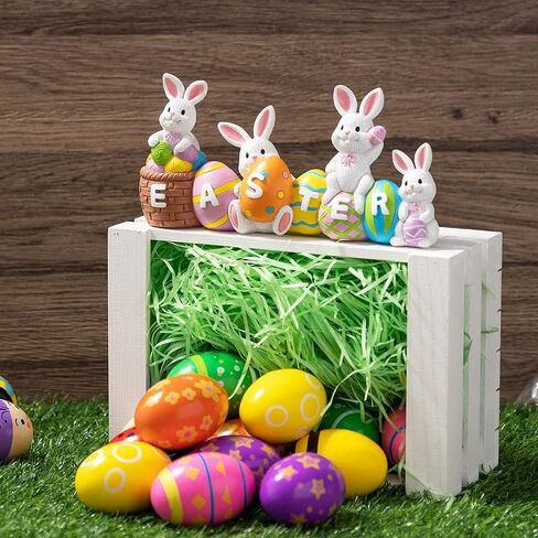 JOYIN Easter Bunny Eggs with The Word Easter Resin Centerpiece Decor 4 Rabbits Bunny & Egg Tabletop Figuring for Home and Office Decoration in Saudi Arabia