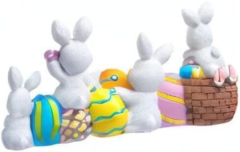 JOYIN Easter Bunny Eggs with The Word Easter Resin Centerpiece Decor 4 Rabbits Bunny & Egg Tabletop Figuring for Home and Office Decoration in Saudi Arabia