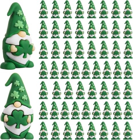 30 Pcs Mini St Patrick's Day Gnomes Figurines Miniature Tiny St Patrick's Day Collectible Figurines Little Shamrock Gnomes Figures to Hide and Seek for Irish Decorations (30) in Saudi Arabia