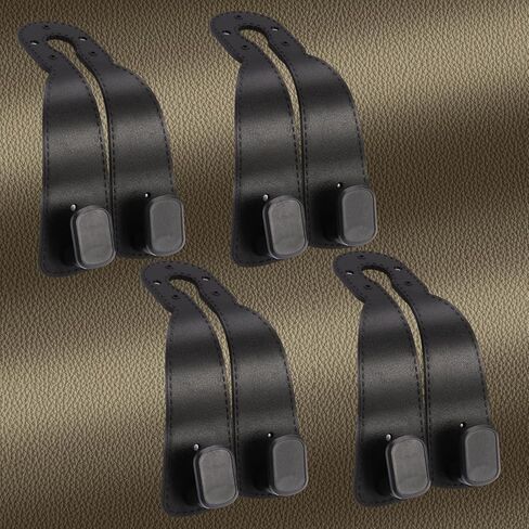 4 Pack Headrest Hooks for Car, Leather Car Seat Back Storage Hooks, Car Purse Holder for Purses and Handbags in Saudi Arabia