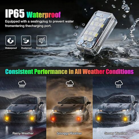 2026 Upgraded 11LEDs Wireless LED Strobe Lights, Ultra Bright 8 Colors Aircraft Strobe Lights with Remote, IP65 Waterproof Anti-Collision Warning Light for Motorcycle Bike Car Drone RV - 4PCS in Saudi Arabia