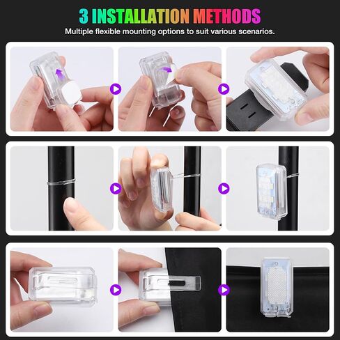 2026 Upgraded 11LEDs Wireless LED Strobe Lights, Ultra Bright 8 Colors Aircraft Strobe Lights with Remote, IP65 Waterproof Anti-Collision Warning Light for Motorcycle Bike Car Drone RV - 4PCS in Saudi Arabia