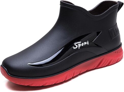 الرجال البلاستيكية شقة حديقة احذية المطر موضة لينة ترهل منصة المضادة للانزلاق في الهواء الطلق منتصف العمل مقاوم للماء الكالوشات قصيرة حذاء المطر in Kuwait