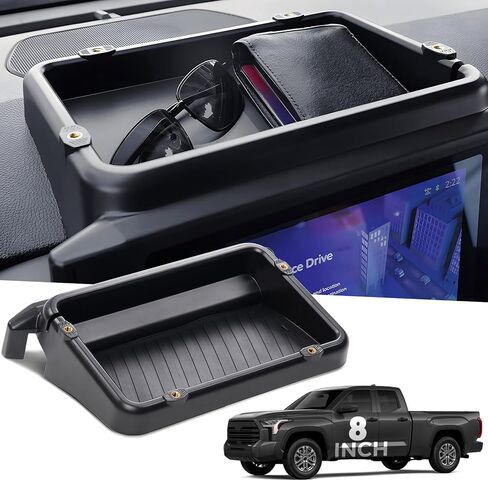 صندوق تخزين لوحة القيادة خلف الشاشة لسيارة Toyota Grand Highlander 2024 2025 2026، صينية تنظيم وحدة التحكم المركزية للملحقات الداخلية لـ 24 25 26 Grand Highlander، أسود in Kuwait