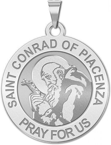 PicturesOnGold.com Saint Conrad of Piacenza Round Religious Medal - - 2/3 Inch Size of Dime, Solid 14K Yellow Gold in Saudi Arabia