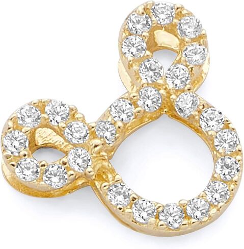 14k REAL Yellow Gold CZ Mouse Charm Pendant in Saudi Arabia