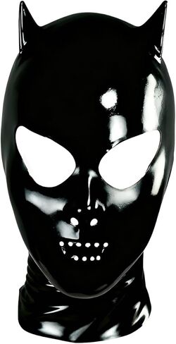 قناع غطاء من اللاتكس مع آذان من IOKUKI، قناع مطاطي من اللاتكس مع فم صغير مسامي وفتحة أنف مفتوحة للتنفس مصنوع يدويًا للجنسين in Kuwait