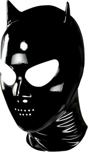 قناع غطاء من اللاتكس مع آذان من IOKUKI، قناع مطاطي من اللاتكس مع فم صغير مسامي وفتحة أنف مفتوحة للتنفس مصنوع يدويًا للجنسين in Kuwait