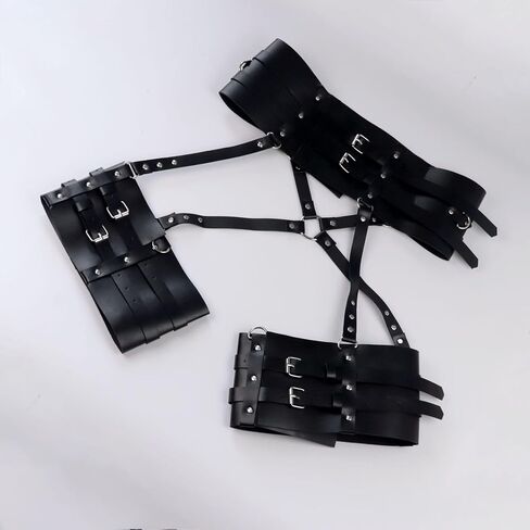 Womens Sexy Leather Thigh Harness Adjustable Punk Body Chain Garter Belt Adult Roleplay Outfit Clubwear Valentine's Day Goth Festival Party Harness Accessories Gift for Women Adults in Saudi Arabia