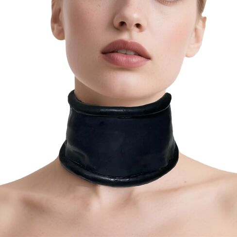 IOKUKI Latex Neck Collar Handmade for Men Women,0.8mm Latex Rubber Collar with Lace Up Themed Club Accessory in Kuwait