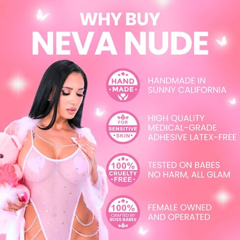 Neva Nude Unicorn Nipztix Pasties Nipple Covers for Festivals, Raves, Parties, Lingerie and More, Medical Grade Adhesive, Waterproof and Sweatproof, Made in USA in Saudi Arabia