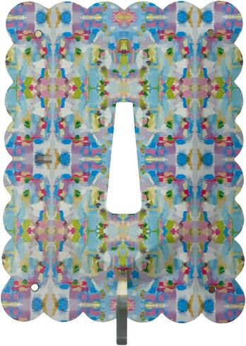 Scalloped Magnetic Acrylic Picture Frame, Multicolor Pink and Blue, 5x7, Colorful Abstract Art Pattern, Holds Vertical or Horizontal Photos in Kuwait