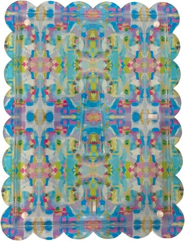 Scalloped Magnetic Acrylic Picture Frame, Multicolor Pink and Blue, 5x7, Colorful Abstract Art Pattern, Holds Vertical or Horizontal Photos in Kuwait