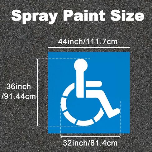 Parking Lot Stencils, Reusable Waterproof PET Parking Lot Stencils for Painting Parking Lots on Asphalt, Concrete, and Private Driveways (Handicap Parking Stencil,36x36 Inches) in Kuwait