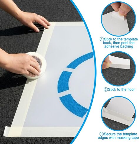 Parking Lot Stencils, Reusable Waterproof PET Parking Lot Stencils for Painting Parking Lots on Asphalt, Concrete, and Private Driveways (Handicap Parking Stencil,36x36 Inches) in Kuwait