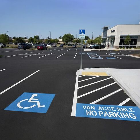 Parking Lot Stencils, Reusable Waterproof PET Parking Lot Stencils for Painting Parking Lots on Asphalt, Concrete, and Private Driveways (Handicap Parking Stencil,36x36 Inches) in Kuwait