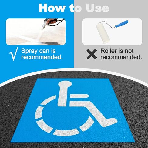 Parking Lot Stencils, Reusable Waterproof PET Parking Lot Stencils for Painting Parking Lots on Asphalt, Concrete, and Private Driveways (Handicap Parking Stencil,36x36 Inches) in Kuwait