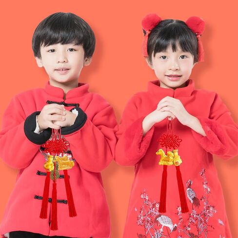 24 Pieces Lunar New Year Tassels Chinese Knot Tassel Chinese New Year Dragon Tassel Ornaments Chinese New Year Feng Shui Tassel Decorations for Home Decoration (Dragon B) in Kuwait