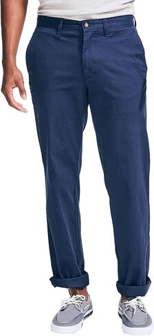 Nautica Men's Classic Fit Flat Front Stretch Solid Chino Deck Pants, Peacoat 33X30 in Saudi Arabia