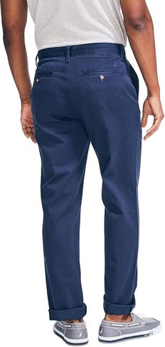 Nautica Men's Classic Fit Flat Front Stretch Solid Chino Deck Pants, Peacoat 33X30 in Saudi Arabia