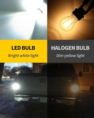 مصابيح زينون بيضاء T20 7443 7444 7440 LED مع مصابيح عكسية احتياطية لجهاز العرض متوافقة مع 2013 2014 2015 2016 2017 2018 2019 2020 Ford Explorer، حزمة من 2 in Kuwait