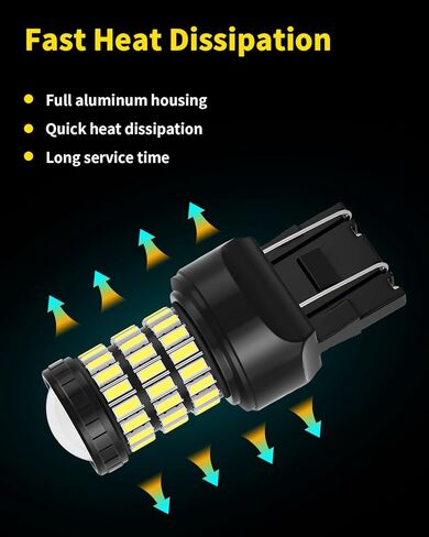 مصابيح زينون بيضاء T20 7443 7444 7440 LED مع مصابيح عكسية احتياطية لجهاز العرض متوافقة مع 2013 2014 2015 2016 2017 2018 2019 2020 Ford Explorer، حزمة من 2 in Kuwait