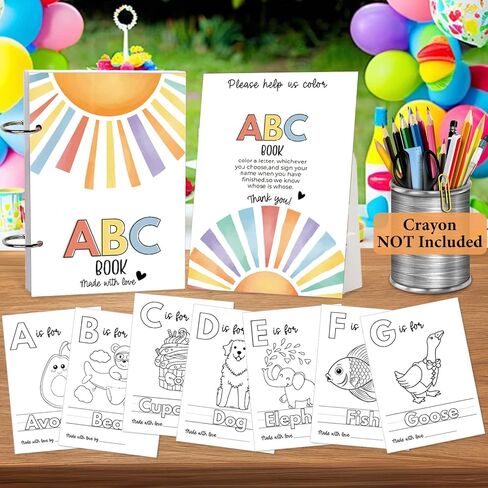 كتاب تلوين أنشطة استحمام الطفل، مجموعة صفحات التلوين الأولى ABC من الحروف الأبجدية من الألف إلى الياء، تذكار تعليمي وأنشطة للضيوف - ألعاب استحمام الطفل in Kuwait