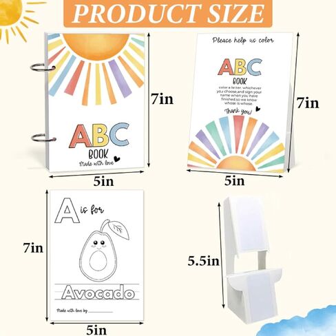 كتاب تلوين أنشطة استحمام الطفل، مجموعة صفحات التلوين الأولى ABC من الحروف الأبجدية من الألف إلى الياء، تذكار تعليمي وأنشطة للضيوف - ألعاب استحمام الطفل in Kuwait