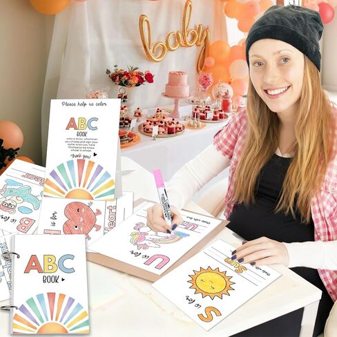 كتاب تلوين أنشطة استحمام الطفل، مجموعة صفحات التلوين الأولى ABC من الحروف الأبجدية من الألف إلى الياء، تذكار تعليمي وأنشطة للضيوف - ألعاب استحمام الطفل in Kuwait