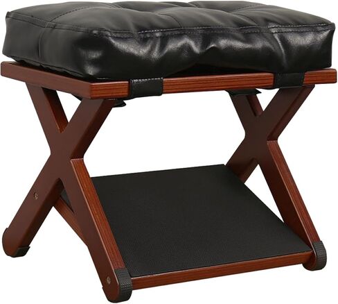Wooden Under Desk Footrest with Non-Slip Rubber Stepping Surface, Ergonomic Foot Stool for Home Office Gaming Work Posture Support (Walnut Color) in Saudi Arabia