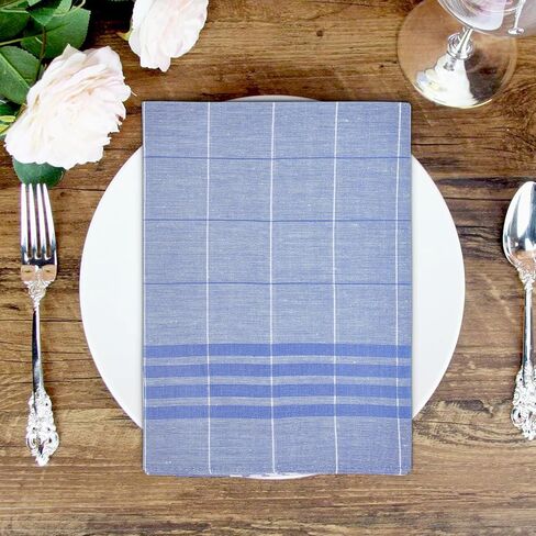 [12 قطعة] مناديل للرجال، مقاس 40.64 × 40.64 سم، منديل كلاسيكي مصنوع من القطن الناعم بنسبة 100%، مربعات جيب للرجال مع شيك in Kuwait