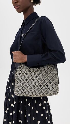 Tory Burch Women's T Monogram Messenger Bag, Tory Navy, Blue, Print, One Size in Saudi Arabia