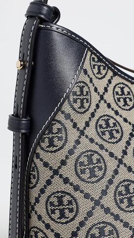 Tory Burch Women's T Monogram Messenger Bag, Tory Navy, Blue, Print, One Size in Saudi Arabia