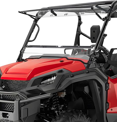 الزجاج الأمامي StarknightMT Flip متوافق مع 2016+ Pioneer 1000 1000-5 1000-6، نوافذ كاملة مقاومة للرياح ومقاومة للخدش وزجاج أمامي قابل للطي in Kuwait