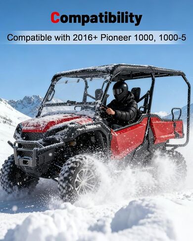الزجاج الأمامي StarknightMT Flip متوافق مع 2016+ Pioneer 1000 1000-5 1000-6، نوافذ كاملة مقاومة للرياح ومقاومة للخدش وزجاج أمامي قابل للطي in Kuwait