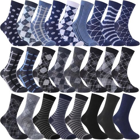 25 Pairs Kids Boy Dress Socks Bulk Soft Cotton Seamless School Kids Crew Dress Socks For Youth Teen Big Boy School Uniform Performance 8-12 Years in Saudi Arabia