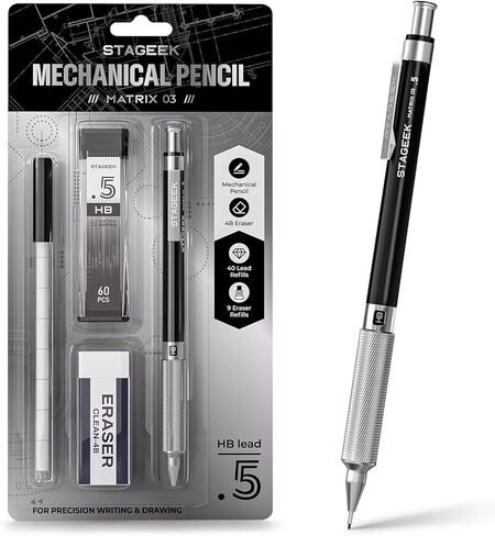 0.7 mm Mechanical Pencil, Metal Art & Drafting Pencil with Eraser and 60 HB Lead Refills, Professional Drawing Pencil for Artists, Students, School, Office, Writing, Sketching, Drafting(Blue) in Kuwait